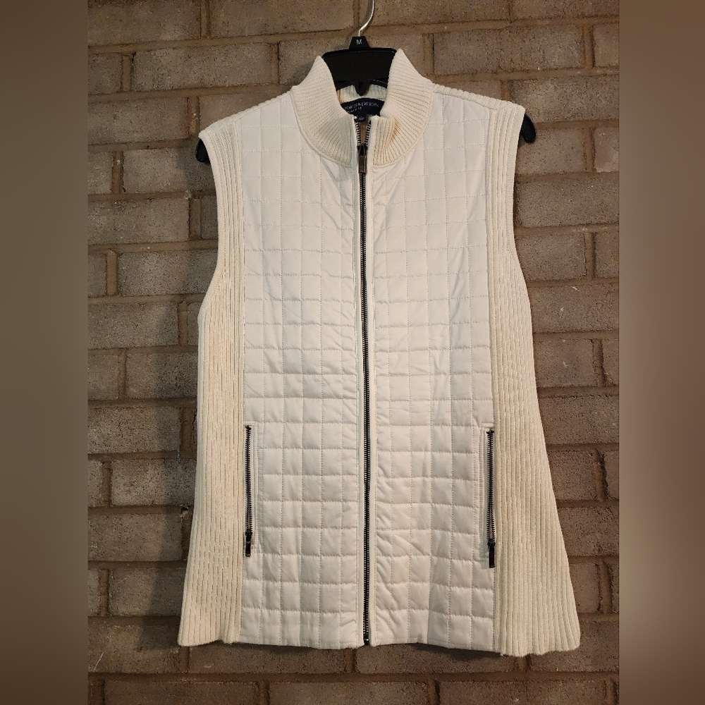 Womens Jones New York Ivory Quilted Vest